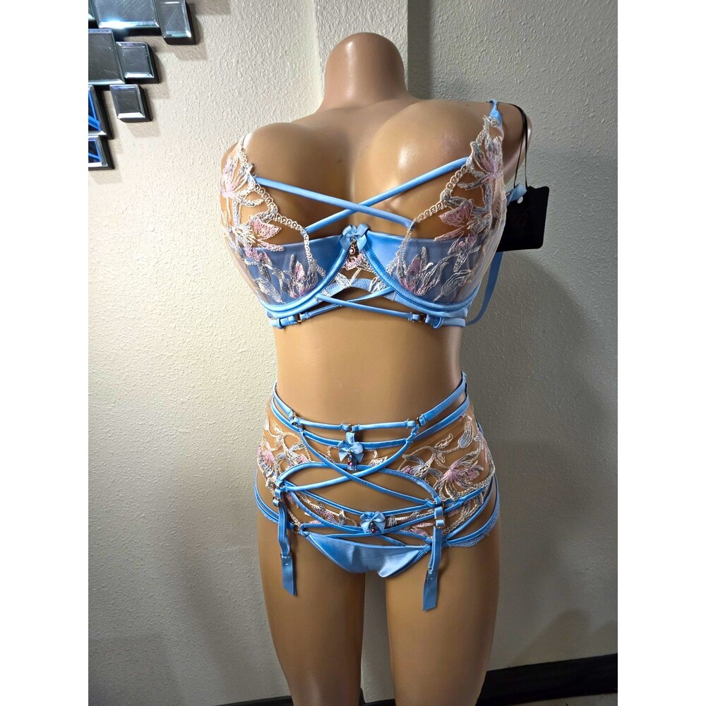 Honey Birdette Evangeline Baby Blue Bra 32DD